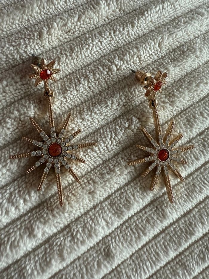 Paire de boucles d’oreilles soleil
