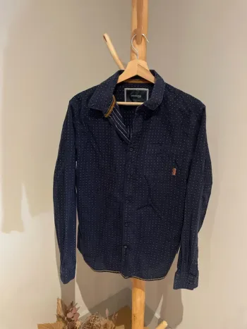 Chemise bleu marine motifs discrets
