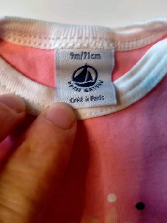 Body rose Petit Bateau Taille 9 mois - photo numéro 4