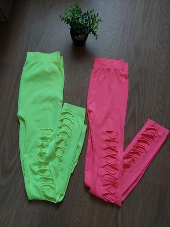 Lot 2 leggings fluo destroy T.U TBE