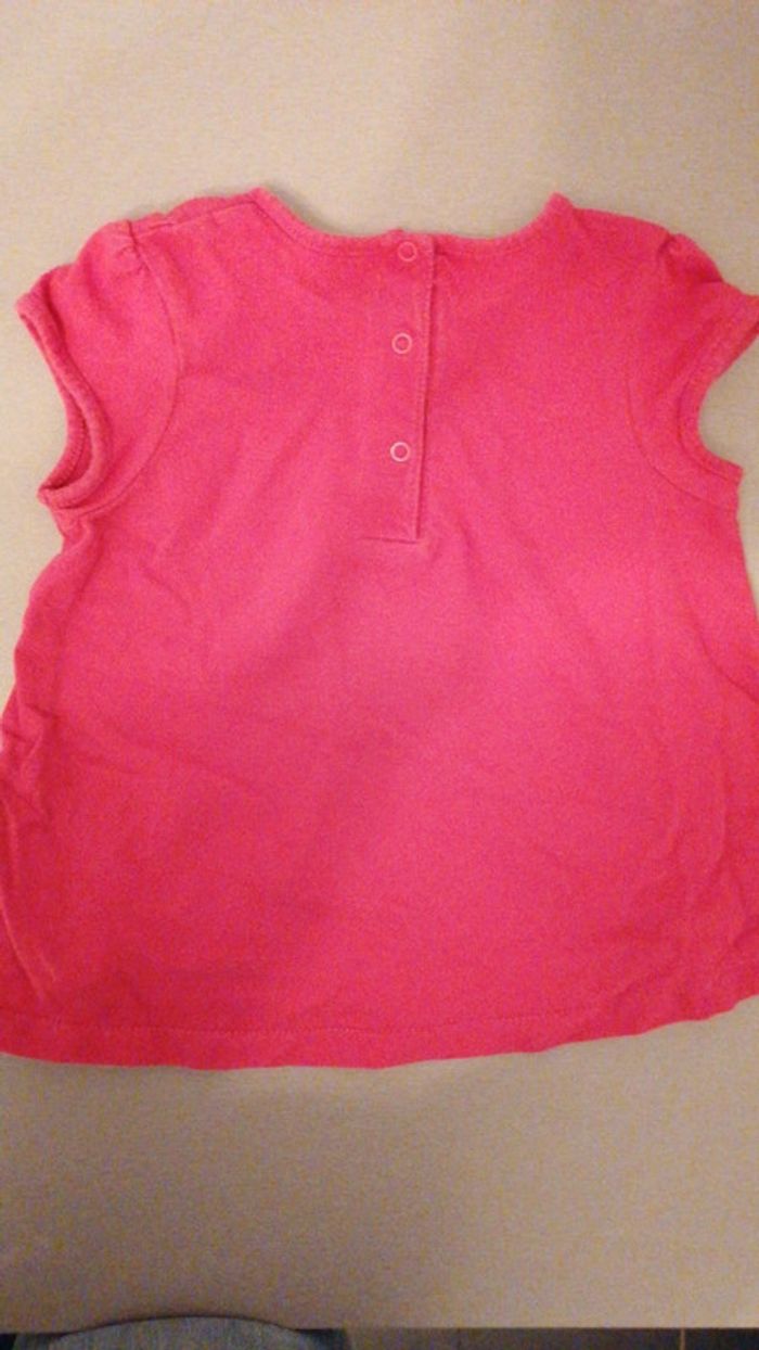 T-shirt rose 100%coton bio 18mois - photo numéro 2