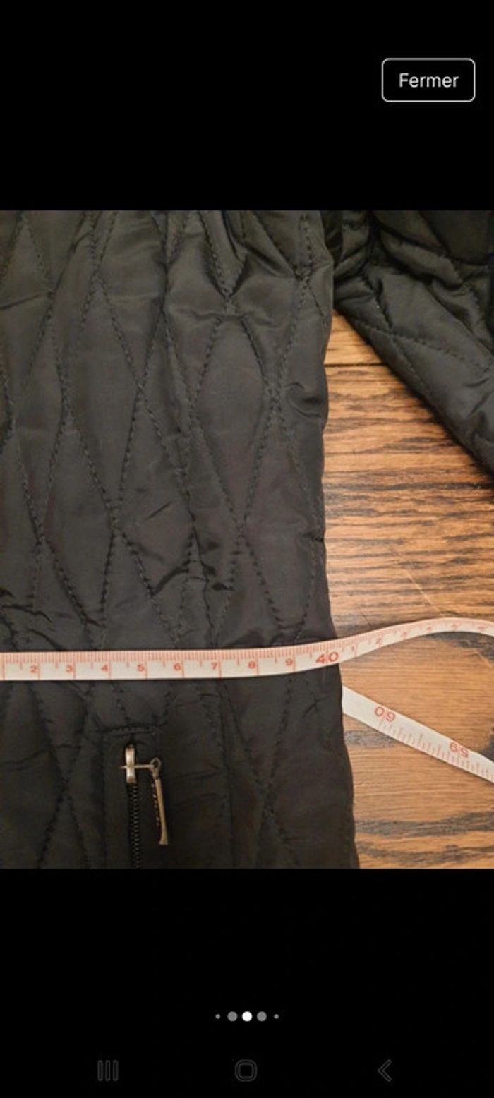 Veste Matelassé Stefanel noire fr 38 col fourrure - photo numéro 14
