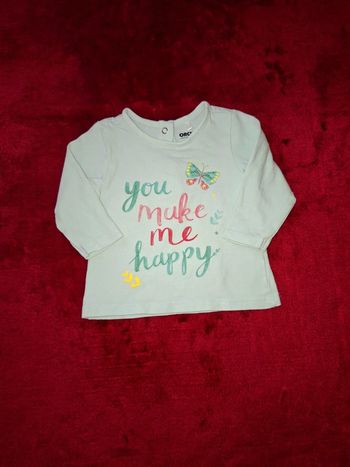 T-shirt manche longue. Taille 3 mois.