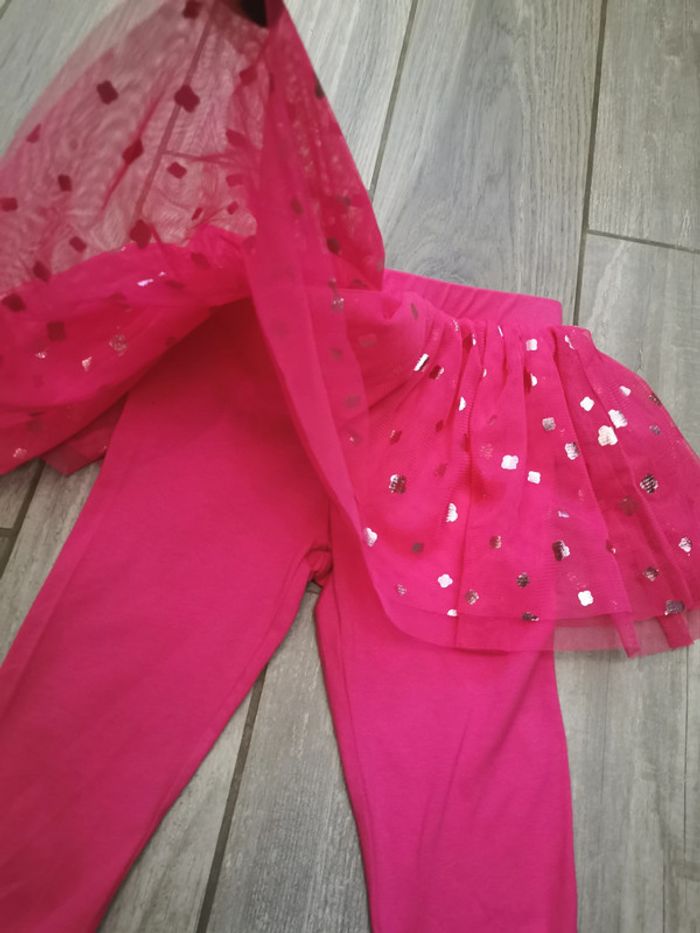 Legging Lupilu avec tutu à cœurs rose fushia - photo numéro 5