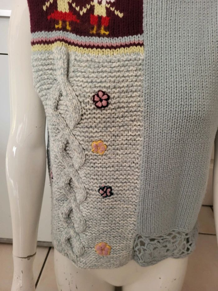 Pull demi manches original en maille et tricot, 50% laine - photo numéro 2