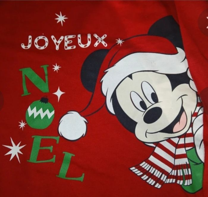 T shirt longues manches Noël Mickey - photo numéro 2