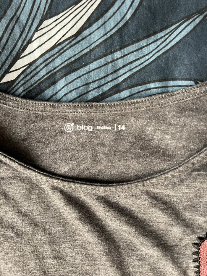 TEE shirt dinosaure rose gémo taille 14 ans - photo numéro 2