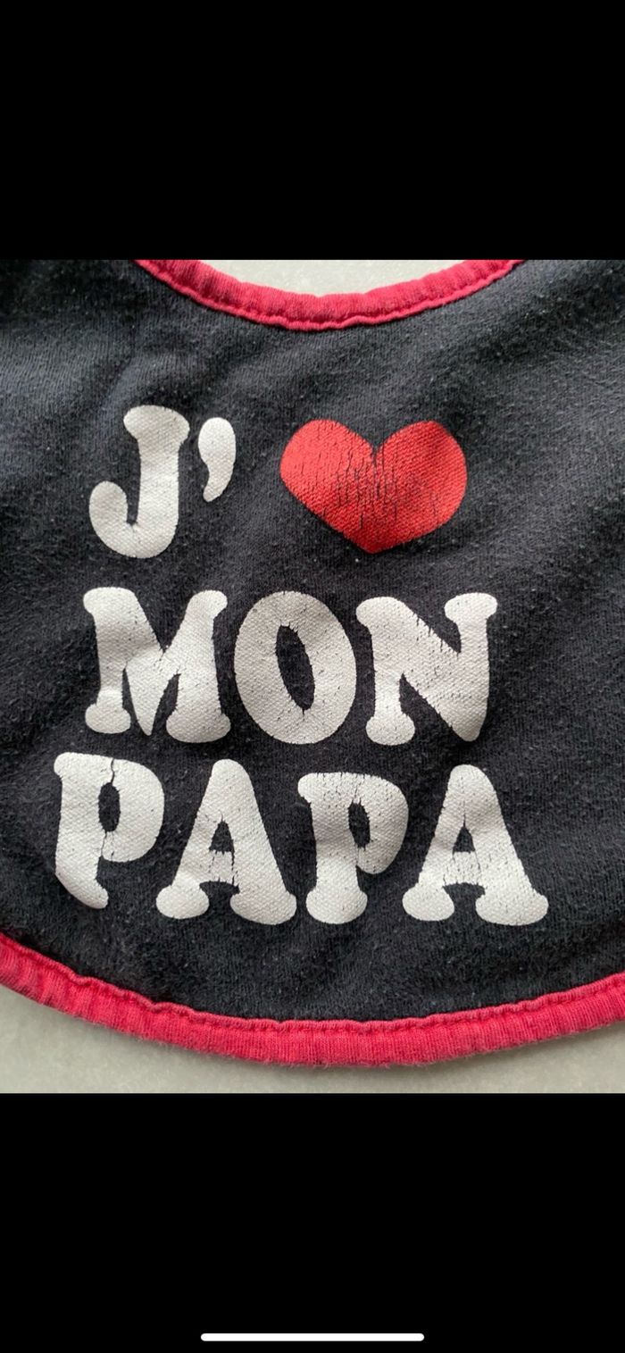 Bavoir J'aime mon papa - photo numéro 2
