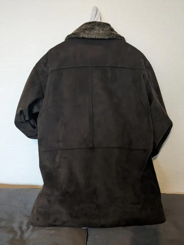 Manteau long Vintage AE High Fashion - Marron fourrure beige. - photo numéro 2