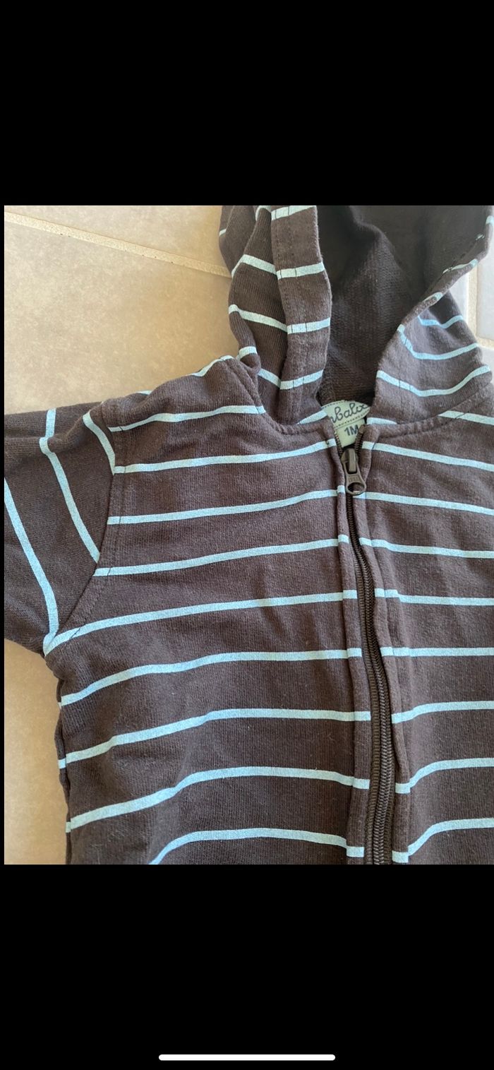 Gilet à capuche zippé 1 mois - photo numéro 5