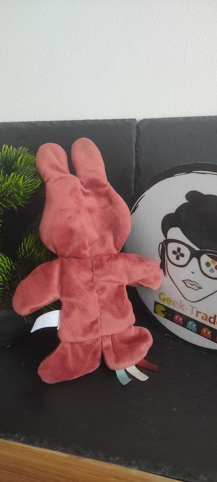 Doudou Plat Lapin Miffy Nijntje Marron Bruit Papier froissé marron Rouge Croix - photo numéro 2