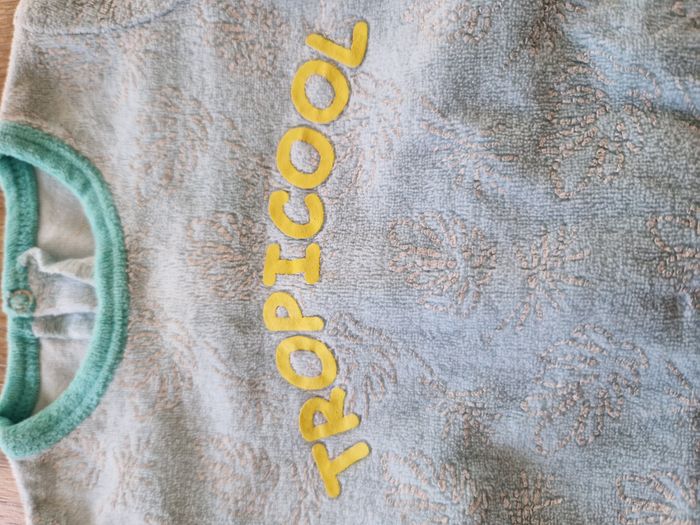 Pyjama / Dors-bien éponge/velours bleu TROPICOOL TQF - 6 mois - photo numéro 2