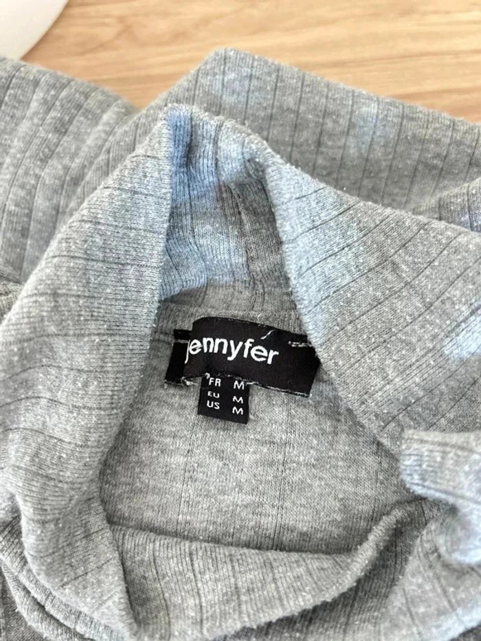 Top gris côtelé manches ouvertes - Jennyfer - Taille M - photo numéro 6