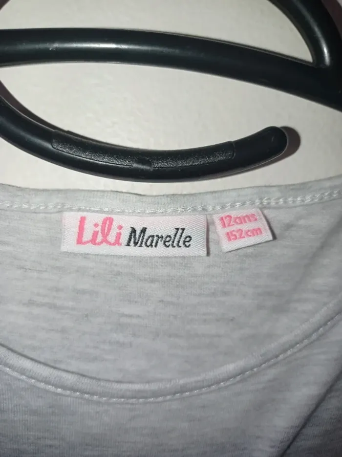 T-shirt manche longue gris avec motifs licornes - photo numéro 3