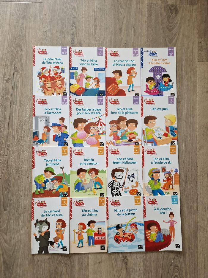 Lot de 16 livres cp téo et nina