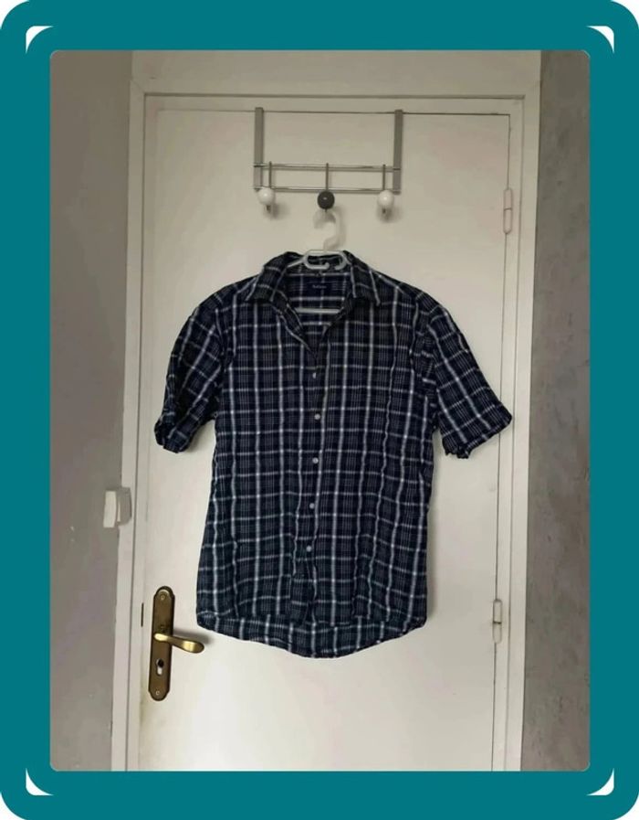 Chemise carreaux marine