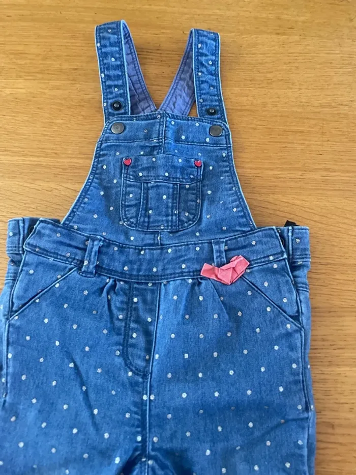 Salopette jeans fille 18 mois - photo numéro 2