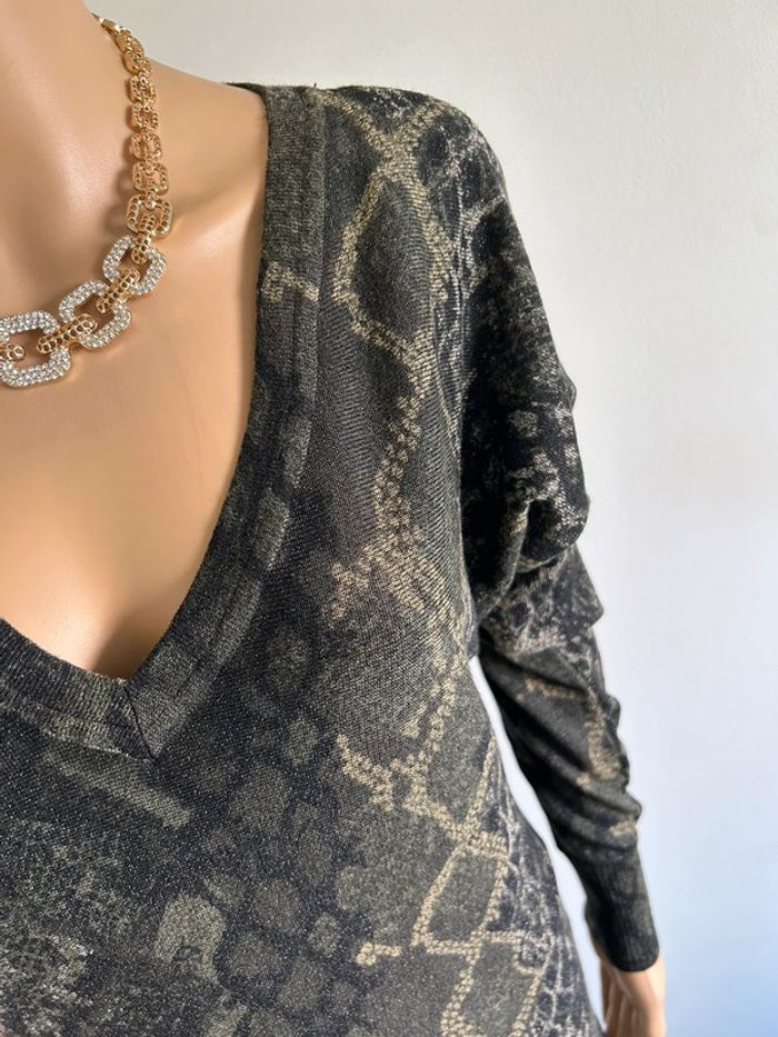 Pull long imprimé pailleté Morgan taille M jamais porté - photo numéro 6