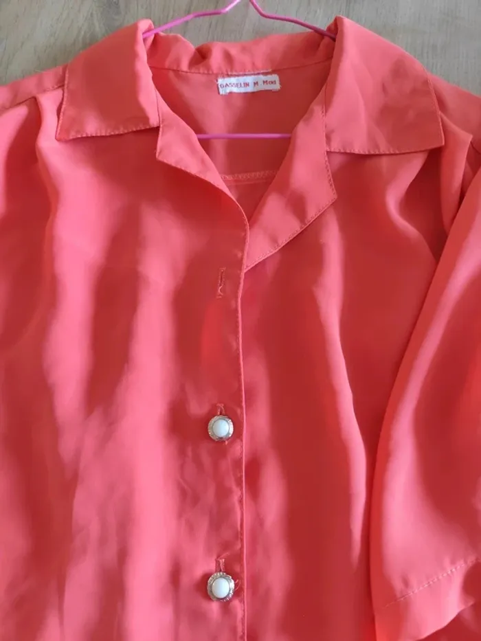 Chemisier rose corail manches courtes - photo numéro 3
