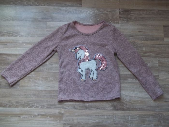 Sweat rose chiné Licorne 12 ans (SW2) - photo numéro 1