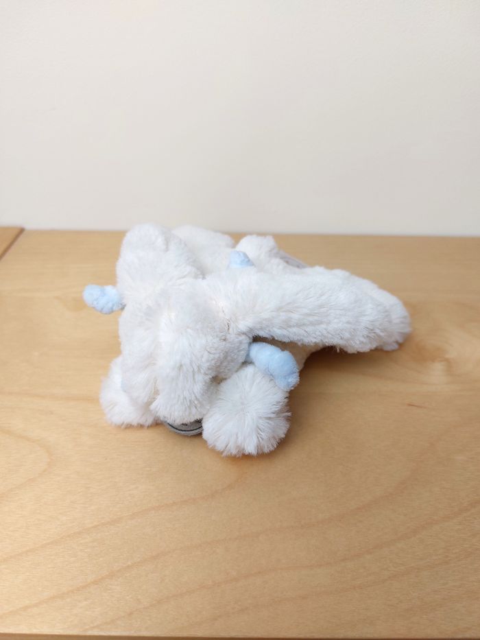 Peluche lapin blanc Doudou et compagnie bleu bonbon 15 cm DC2673 Philips Avent - photo numéro 2