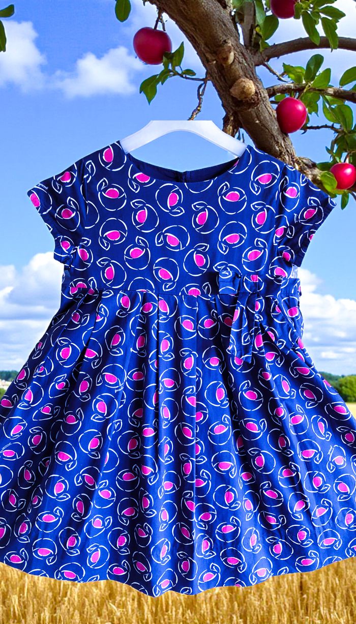 JACADI - ROBE PATINEUSE FILLE MOTIF FLEURS, DOUBLÉE & BAS ÉVASÉ AVEC PLIS 8A - photo numéro 4