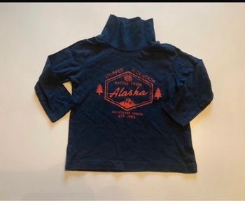 T-shirt / Col roulé manches longues TRÈS BON ÉTAT taille 2 ans couleur bleu marine