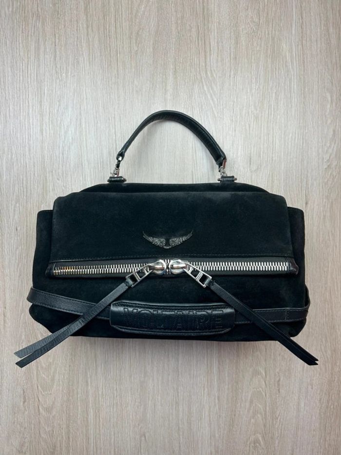 Sac à main Zadig & Voltaire Twins Zip - Cuir & Daim Noir
