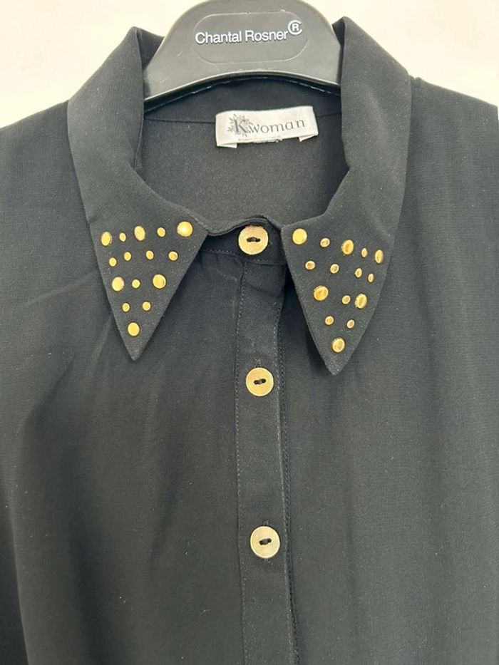 Robe  fluide  noire  et doré T40 - photo numéro 4