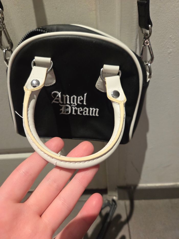 Petit sac blanc et noir avec double ance - photo numéro 4