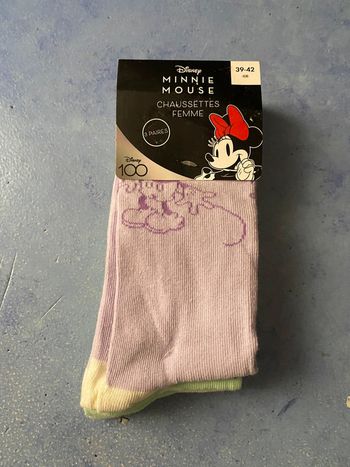 Lot de 3 paires de chaussettes femme disney Minnie mousse 39/42 100 ans 100 years Disney