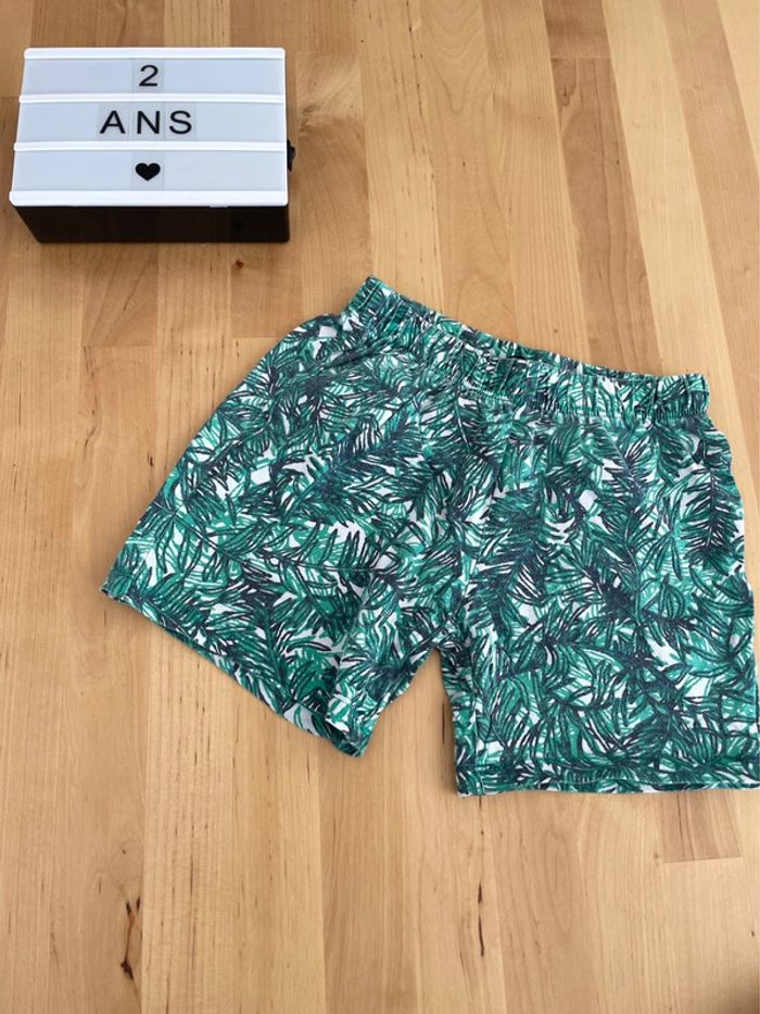 Short coton été garçon feuilles palmier Tex 2 3 ans