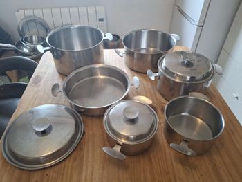 Batterie de cuisine vanstahl en inox 18/10 triple fond cuivre-inox