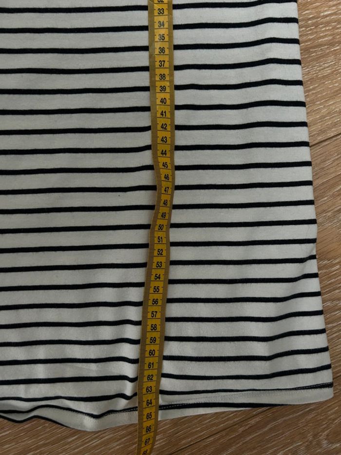 Tee shirt en coton ecoconception- baby love kiabi rayure blanc et bleu marine taille m - photo numéro 5
