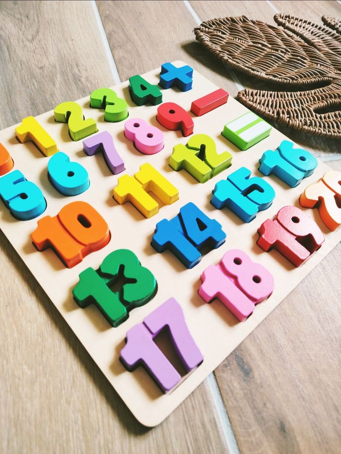 🔢 Puzzle 2 en 1 chiffres 3d additions soustractions en bois - photo numéro 2