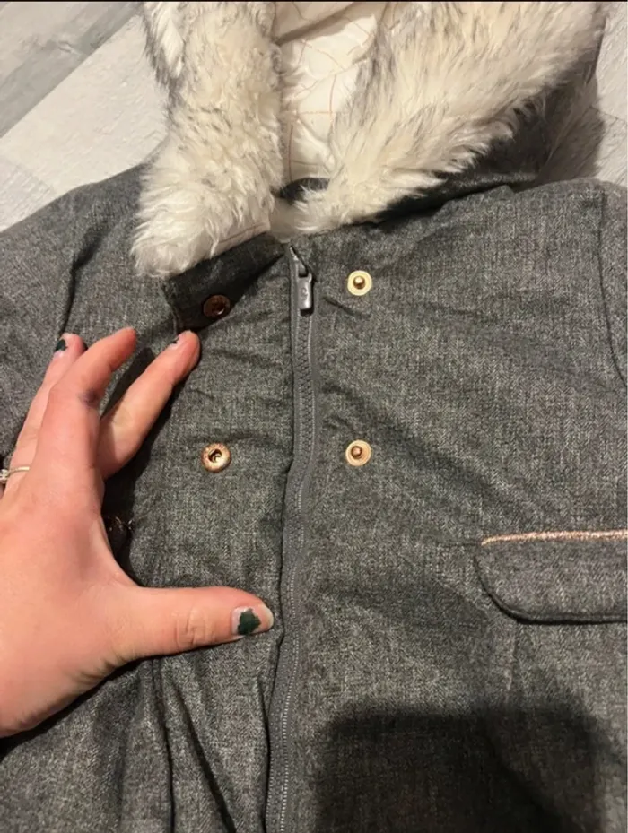 Manteau hiver gris Obaibi 12 mois - photo numéro 3