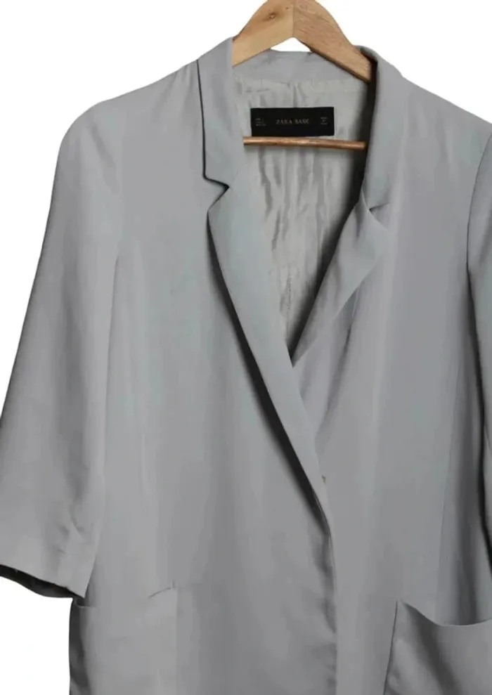 Veste blazer fluide gris parle ZARA Taille S - photo numéro 4