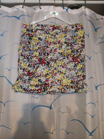 Mini jupe à fleur froncée zara t.m pas vinted go
