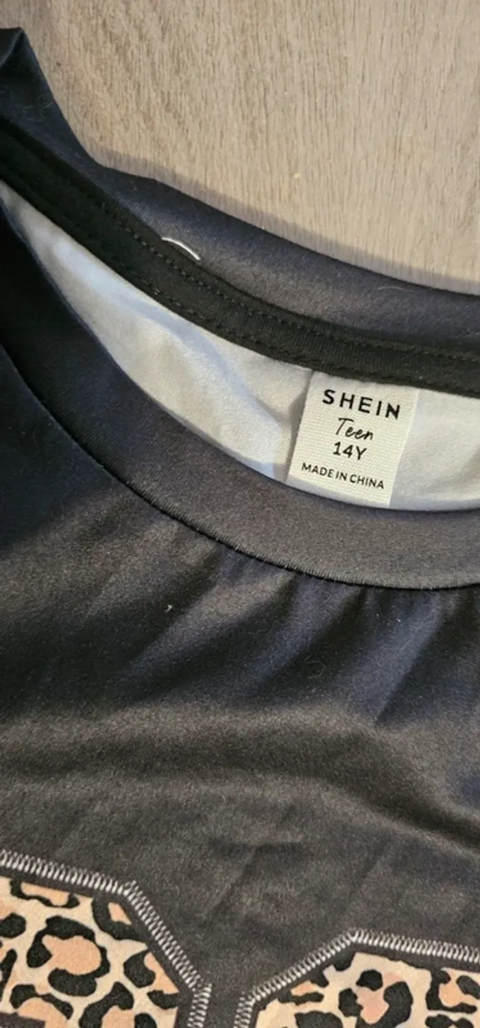 T shirt manche courte noir 13 ans - photo numéro 3