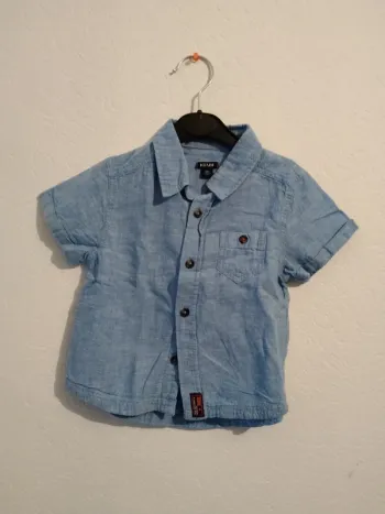chemise manches courtes bleu kiabi garcon 18 mois 77-82cm