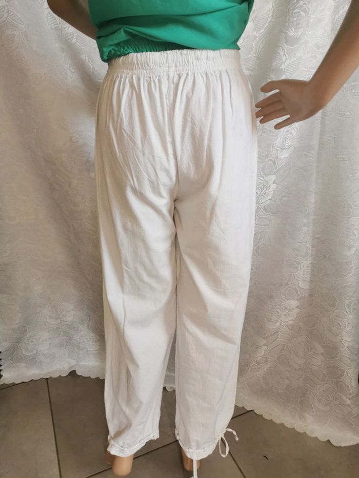 Pantalon détente blanc. Taille 38. Coton house - photo numéro 6