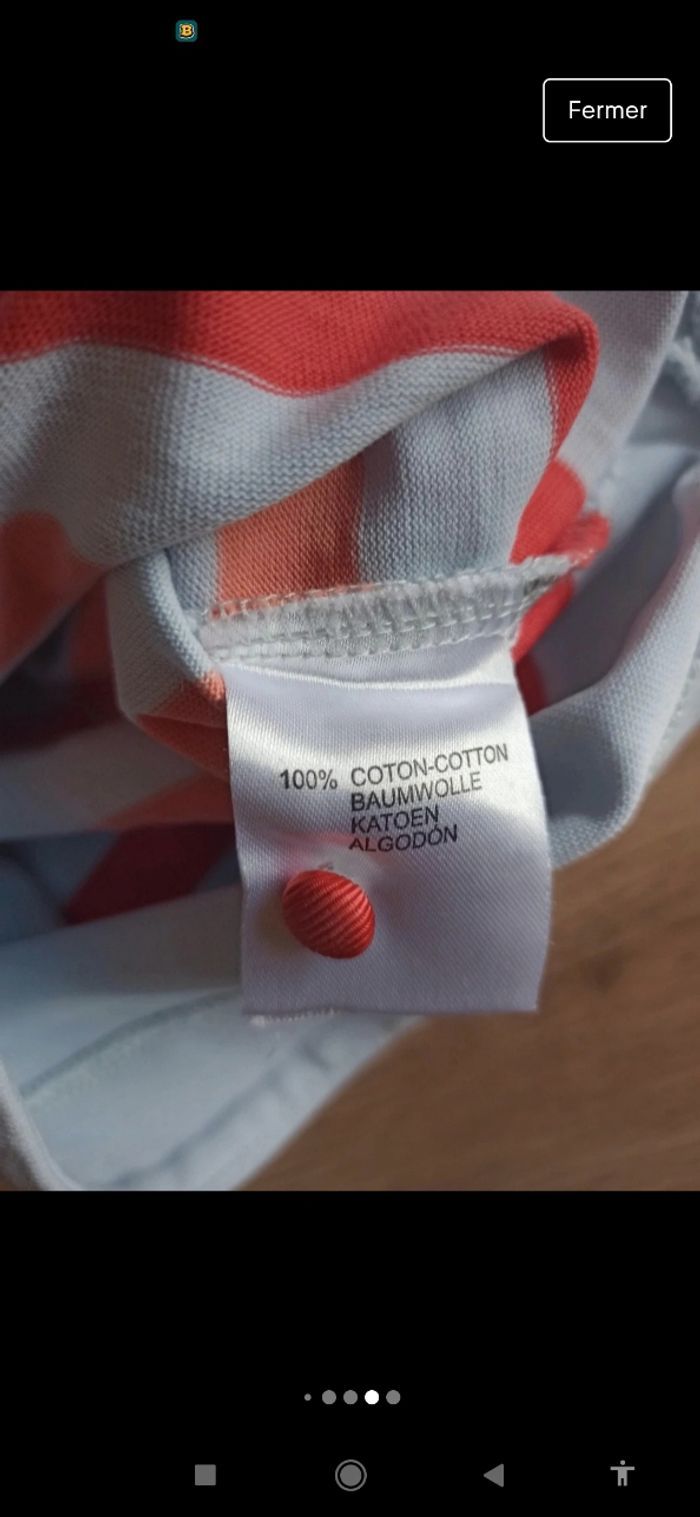 marinière bleu ciel et corail avec noeud marinière cyrillus 6ans - photo numéro 5