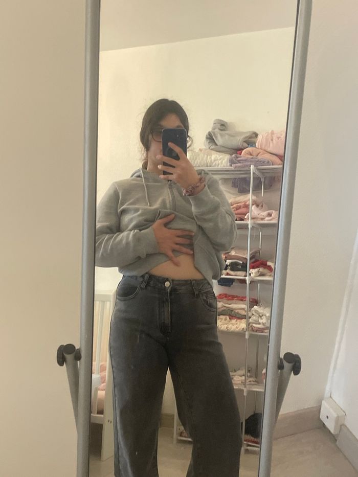 Jean gris taille haute - photo numéro 4