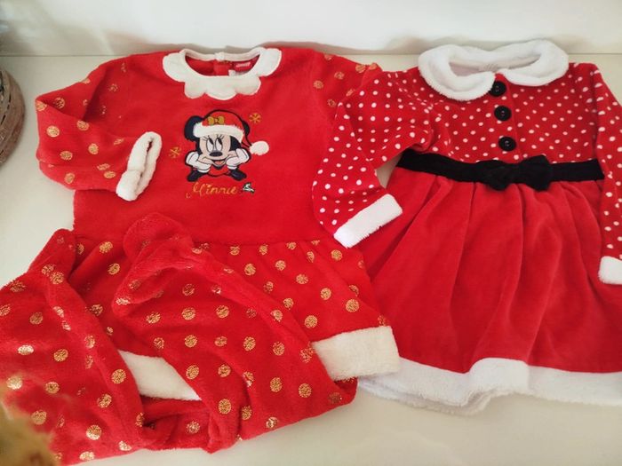 Lot de 2 robes de Noël bébé fille - 18 mois