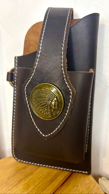 Sacoche minimaliste cuir véritable vintage style western amérindien, multifonction neuf accroché à la ceinture
