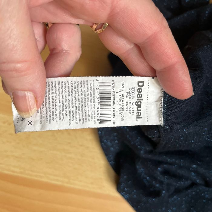 Pull Desigual, pailletée bleu marine - photo numéro 5
