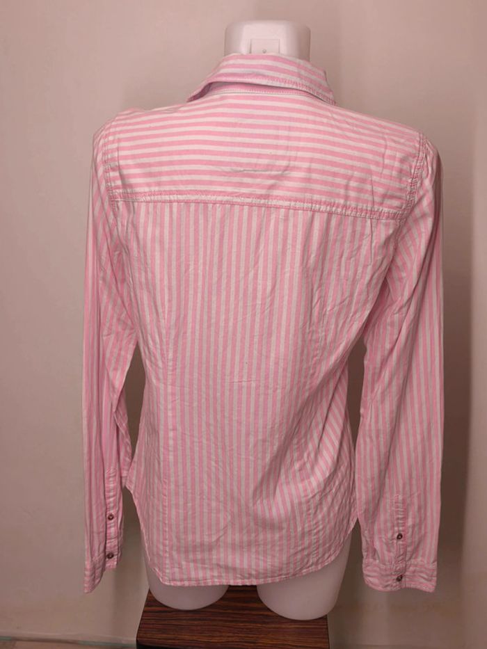 Chemise Abercrombie & Fitch Femme Taille L Rose Rayé - photo numéro 2