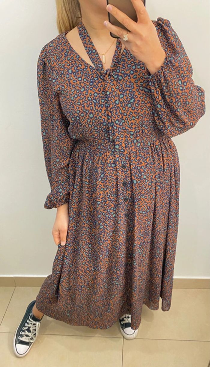 Superbe Robe Longue Imprimée Léopard Taille M - photo numéro 6
