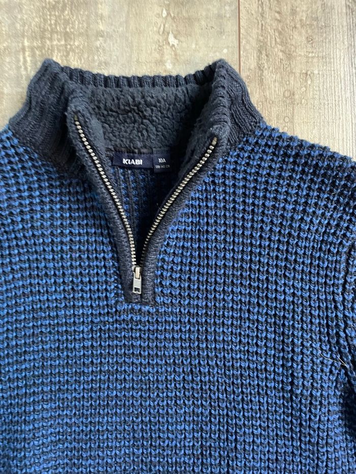 Pull bleu marine zippé Kiabi garçon 10 ans – comme neuf - photo numéro 3
