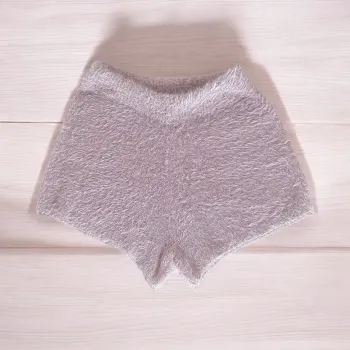 mini short bas de pyjama rose poudré duveteux